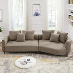 Lusia Boucle Sectional Sofa Mocha Right - MidinMod Houston Tx Mid Century Furniture Store - Sofas 4