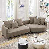 Lusia Boucle Sectional Sofa Mocha Right - MidinMod Houston Tx Mid Century Furniture Store - Sofas 2