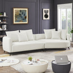 Lusia White Boucle Sectional Sofa Right - MidinMod Houston Tx Mid Century Furniture Store - Sofas 4