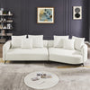 Lusia White Boucle Sectional Sofa Right - MidinMod Houston Tx Mid Century Furniture Store - Sofas 3