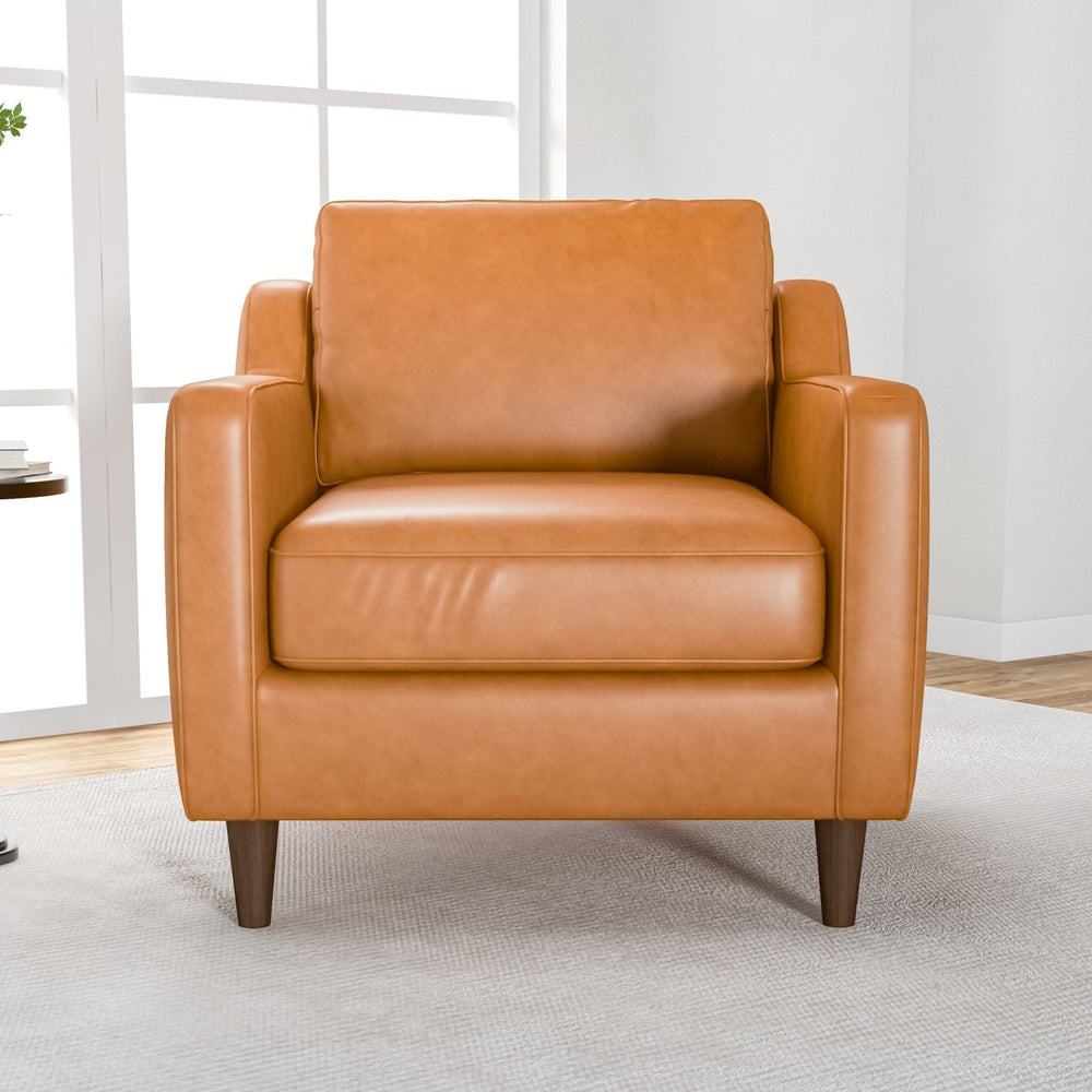 Manhattan Leather Tan Lounge Chair | MidinMod | Houston TX