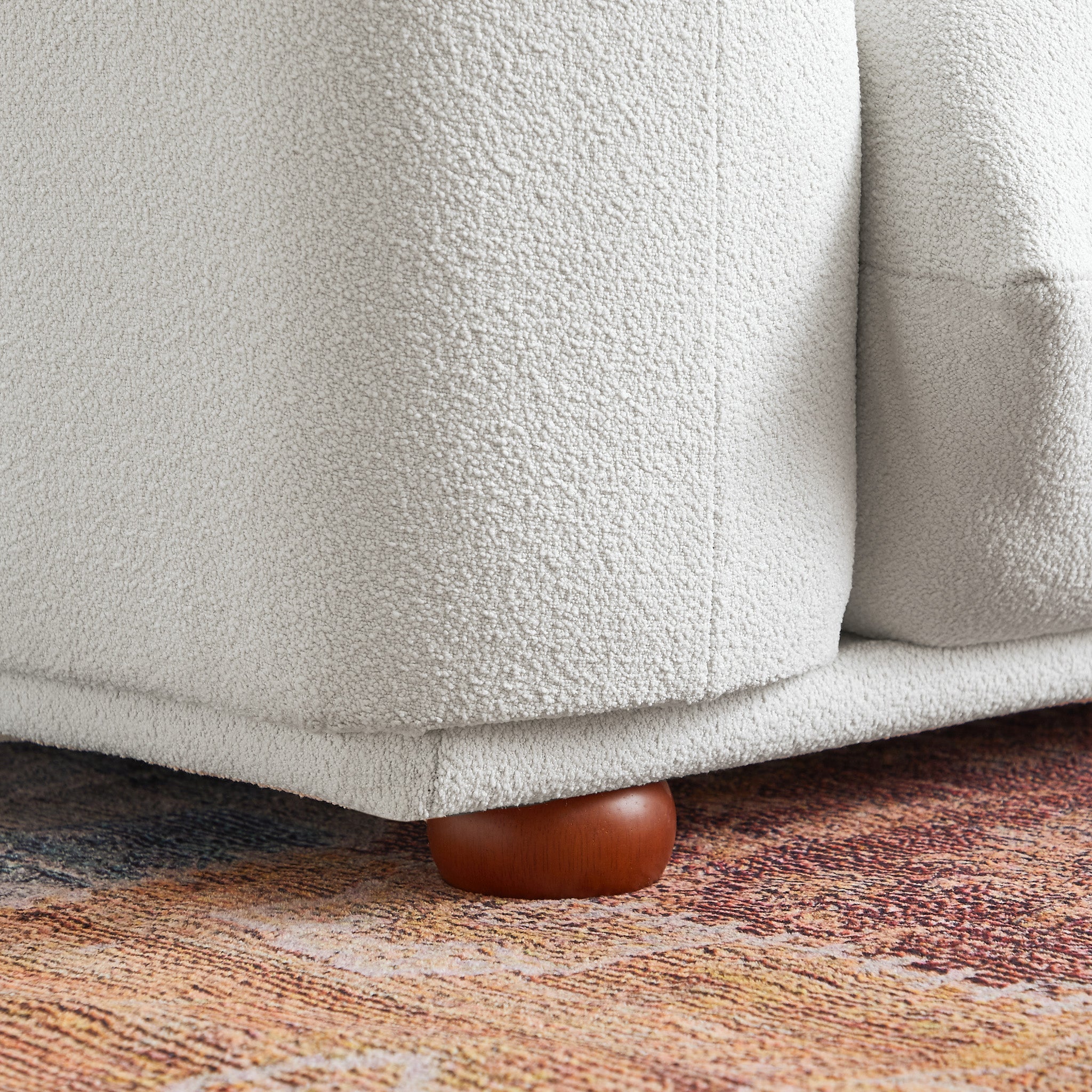 Archer Cream Boucle Sofa | Contemporary Puffy 3-Seater Sofa | MidinMod