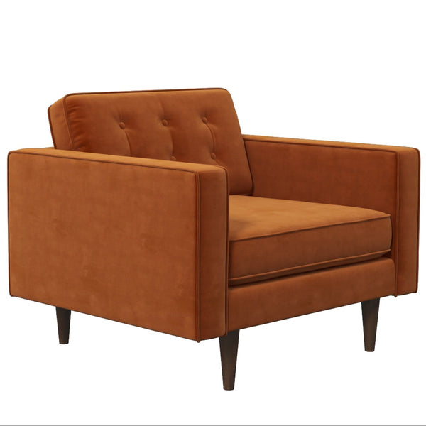 Kirby Lounge Chair Burnt Orange Velvet - MidinMod