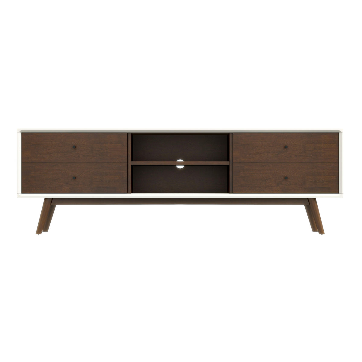 Noak Mid Century Modern Style White TV Stand - MidinMod