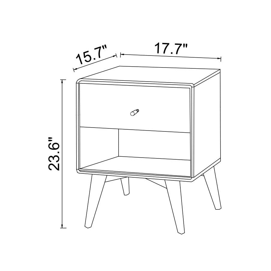 Noak Single Drawer Mid Century Modern Style Night Stand - MidinMod