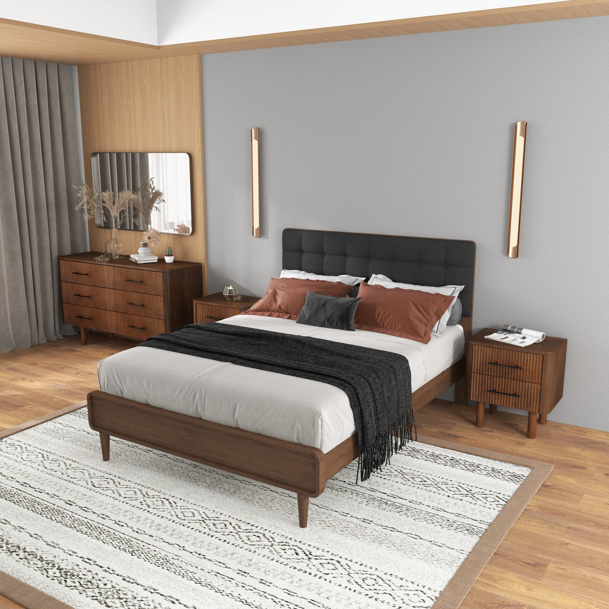 Stanley Nightstand with 2 Drawers - MidinMod