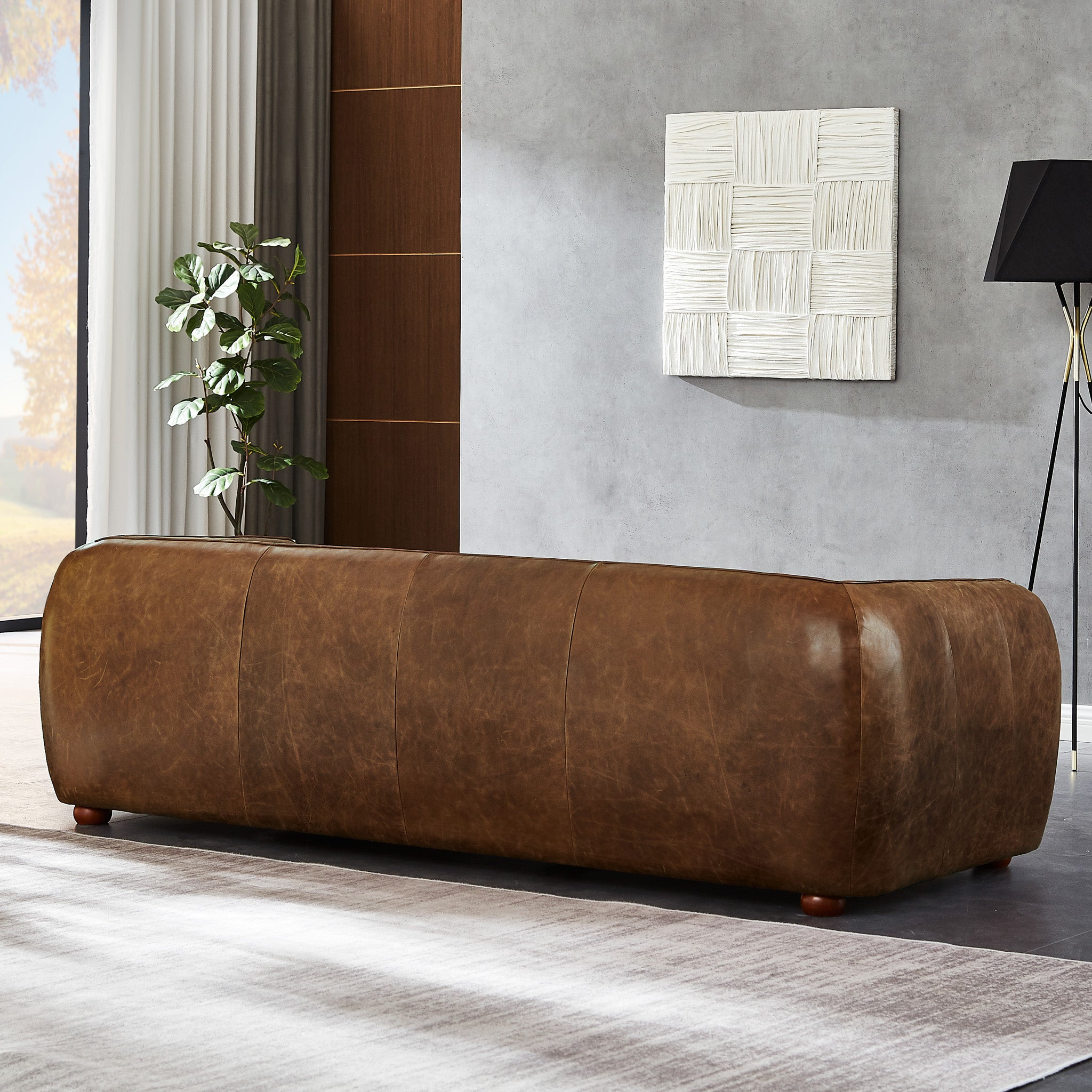 Miller Brown Leather Sofa - MidinMod