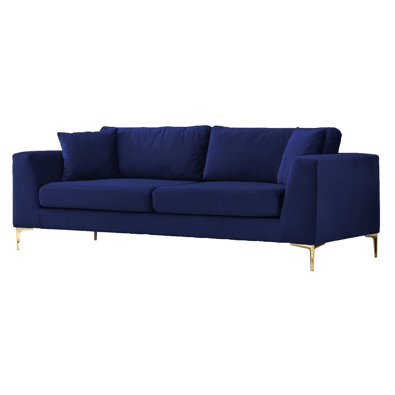 Navy velvet discount 3 seater sofa