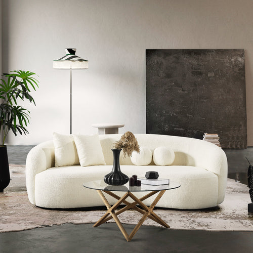 Blair Japandi Curvy Boucle Sofa (Ivory) | Mid in Mod | Houston TX