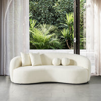Blair Japandi Curvy Boucle Sofa (Ivory) | Mid in Mod | Houston TX | Best Furniture stores in Houston