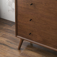 Noak Mid Century Modern Dresser 5 Drawers Walnut