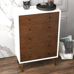 Noak Mid Century Modern Dresser (5 Drawer White) - MidinMod Houston Tx Mid Century Furniture Store - Dressers 2
