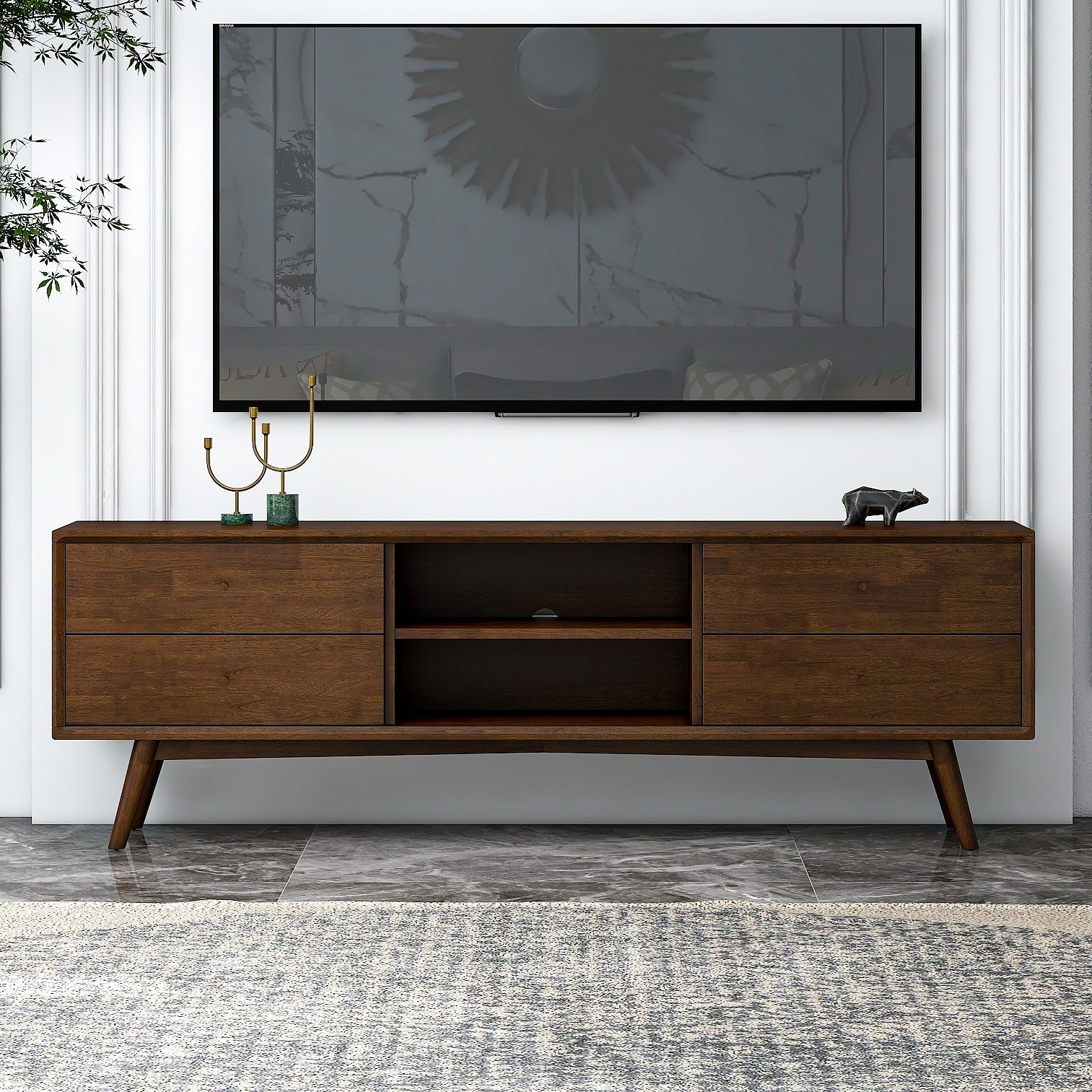 Mid century modern tv deals stand 50 inch