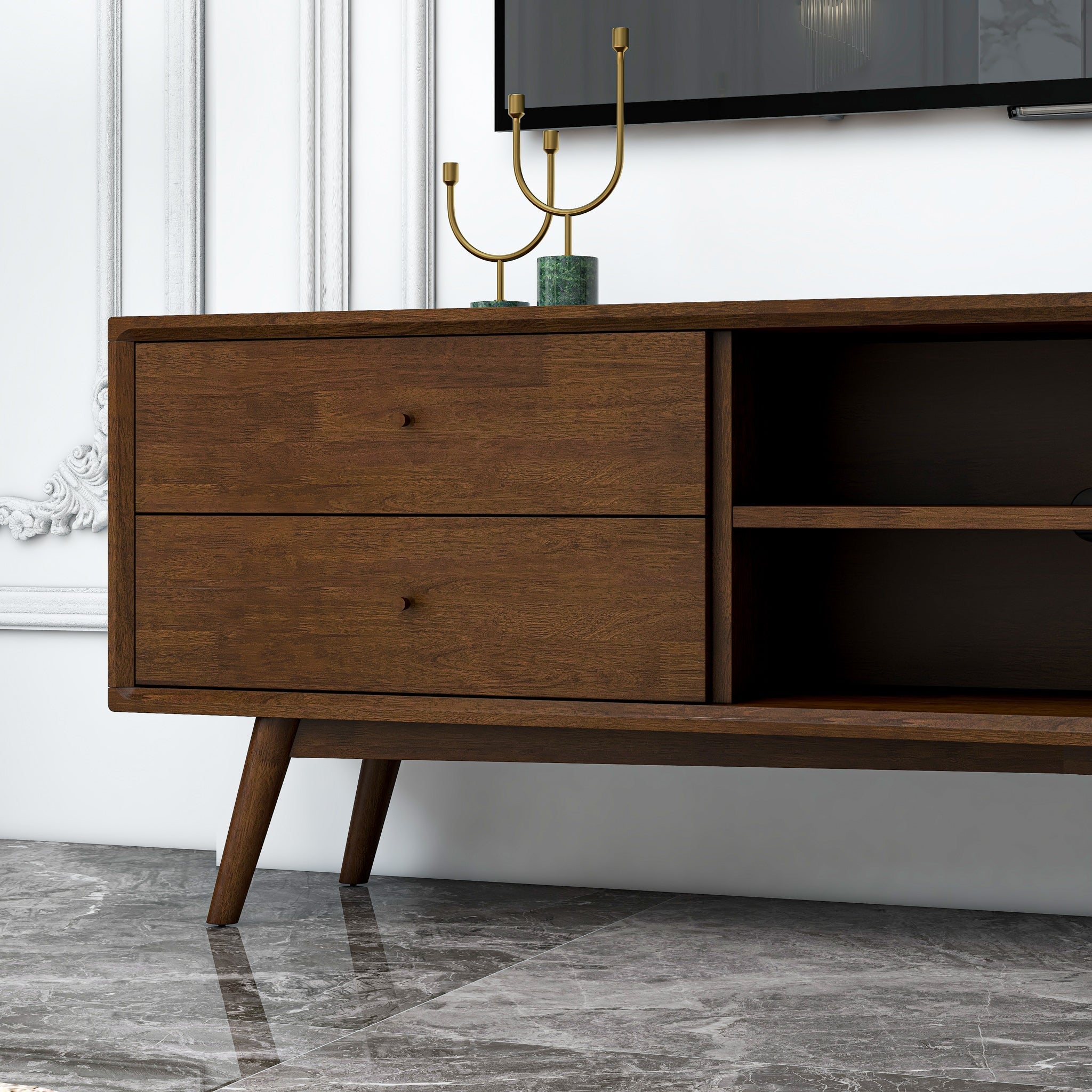 Noak TV Stand for TVs up to 72" - Walnut | MidinMod | TX | Best Furniture stores in Houston