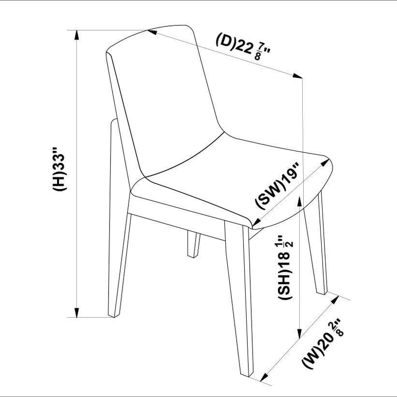 Abbott Dining set - 4 Ohio Dark Gray Chairs Large | MidinMod | TX | Best Furniture stores in Houston