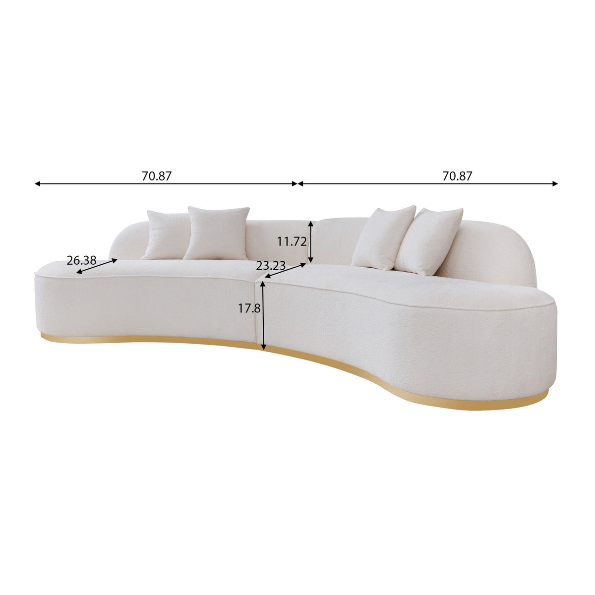 Otto Sofa Ivory Boucle Curvy Large Couch | Mid in Mod | Best Furniture stores in Houston