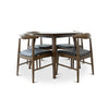 Palmer (Walnut) Dining Set with 4 Winston (Black Leather) Dining Chairs | Mid in Mod | Houston TX | Best Furniture stores in Houston