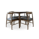 Palmer (Walnut) Dining Set with 4 Winston (Black Leather) Dining Chairs | Mid in Mod | Houston TX | Best Furniture stores in Houston