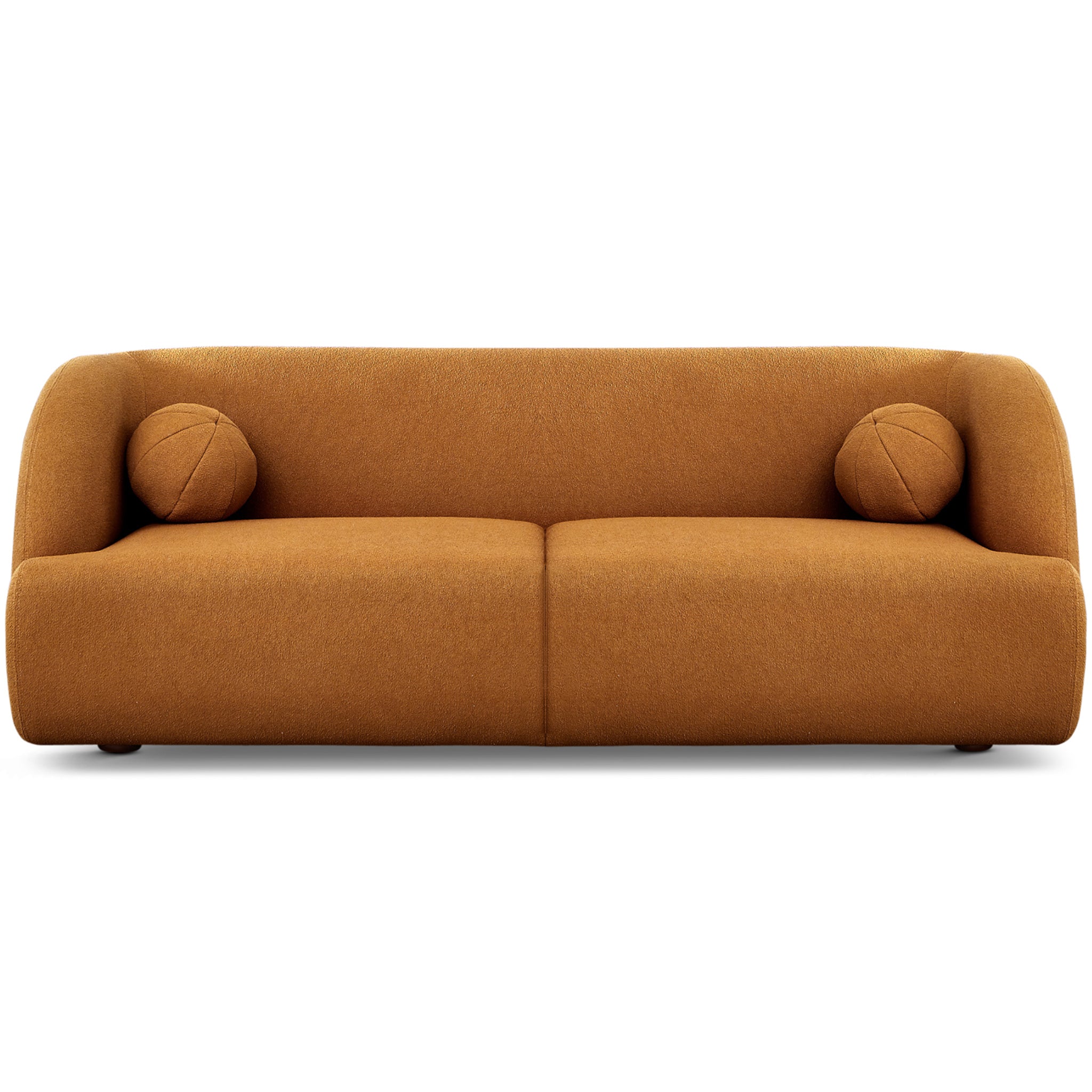 Quinn Burnt Orange Boucle Sofa - MidinMod