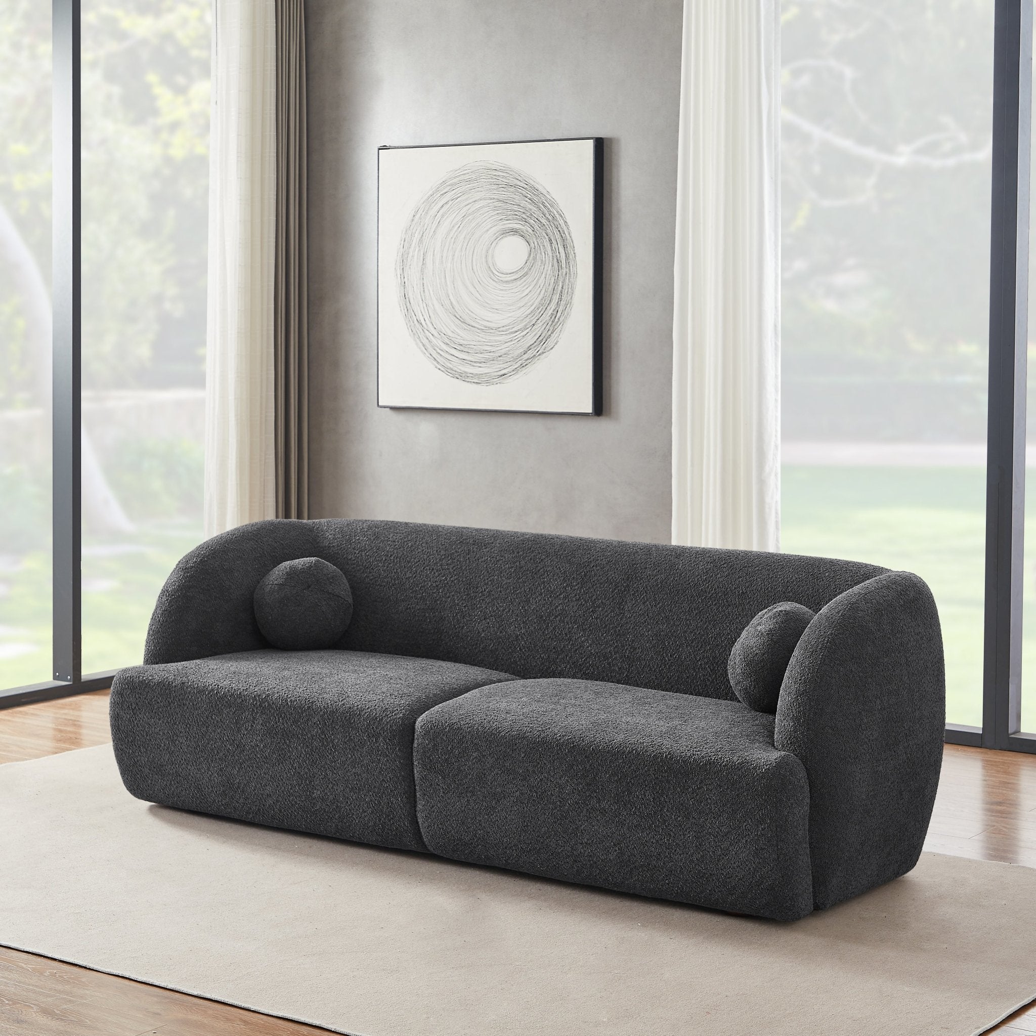 Quinn Grey Boucle Sofa - MidinMod