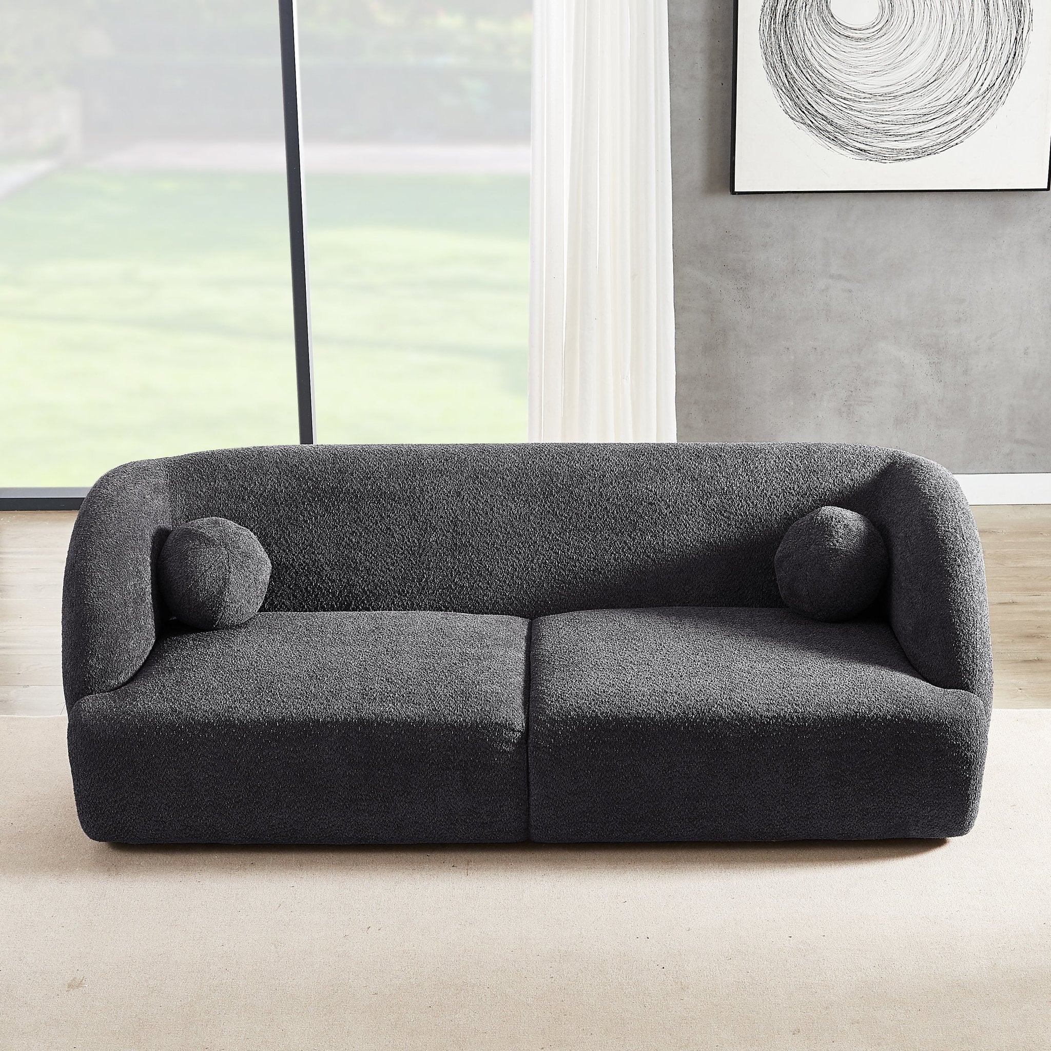 Quinn Grey Boucle Sofa - MidinMod