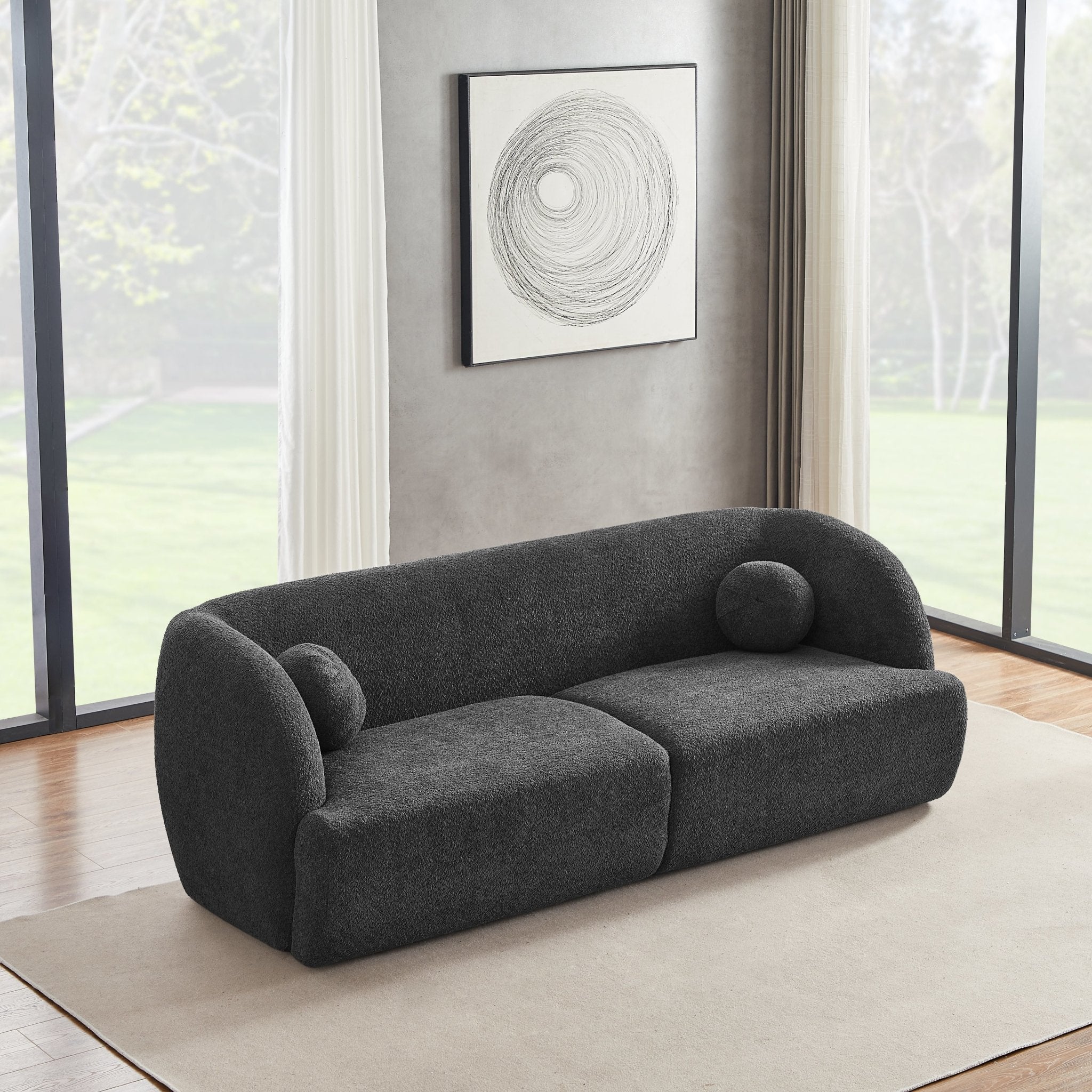 Quinn Grey Boucle Sofa - MidinMod