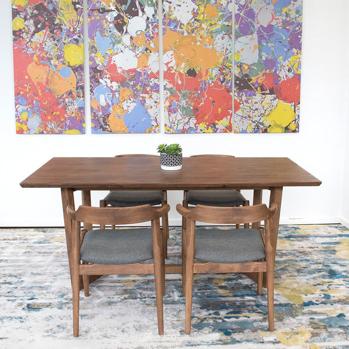 Rolda Dining set with 4 Zola Dining Chairs (Fabric) - MidinMod Houston Tx Mid Century Furniture Store - Dining Tables 2