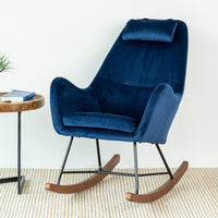 Rumi Blue Velvet Rocking Chair  | MidinMod | Houston TX | Best Furniture stores in Houston