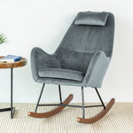 Rumi Gray Velvet Rocking Chair  | MidinMod | Houston TX | Best Furniture stores in Houston