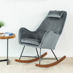 Rumi Gray Velvet Rocking Chair  | MidinMod | Houston TX | Best Furniture stores in Houston