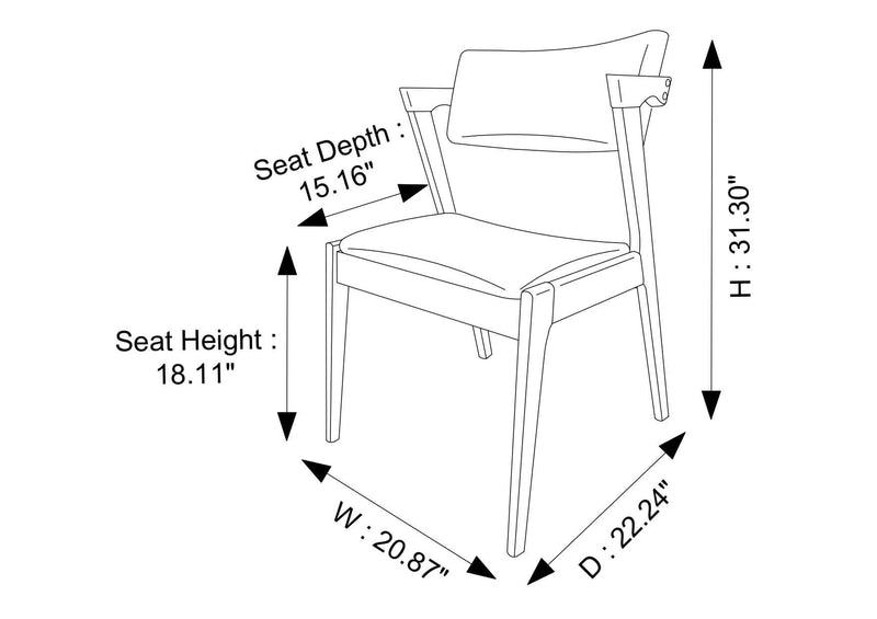 Alpine Large Dining Set - 4 Ricco Chairs (Walnut) | MidinMod | TX | Best Furniture stores in Houston