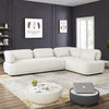 Richmond Beige Boucle L Shaped Sectional Sofa Right Chaise - MidinMod Houston Tx Mid Century Furniture Store - Sectional Sofas 3