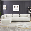 Richmond Beige Boucle L Shaped Sectional Sofa Left Chaise - MidinMod Houston Tx Mid Century Furniture Store - Sectional Sofas 1