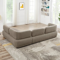Richmond Right Facing Chaise Sectional Sofa (Mocha Boucle) - MidinMod Houston Tx Mid Century Furniture Store - Sectional Sofas 5