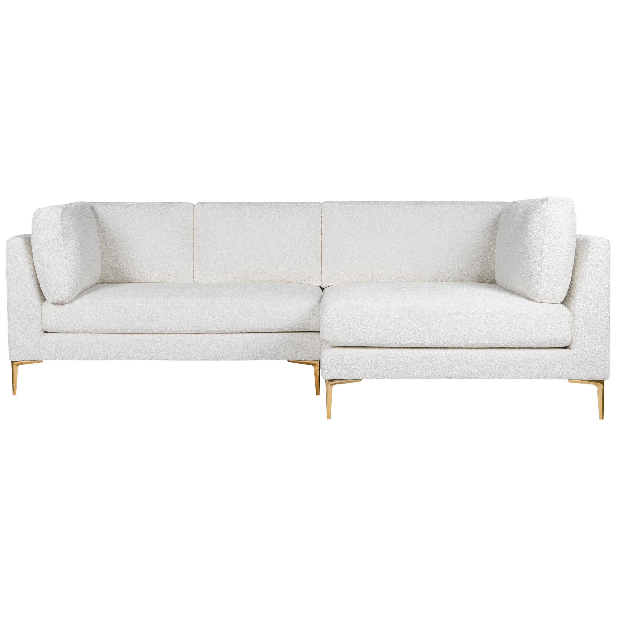 Chamberlain Beige Boucle Sectional Sofa Right Facing Chaise - MidinMod