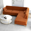Caleb Sectional Sofa (Burnt Orange Velvet) Right Chaise - MidinMod Houston Tx Mid Century Furniture Store - Sofas 3