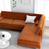 Caleb Sectional Sofa (Burnt Orange Velvet) Right Chaise - MidinMod Houston Tx Mid Century Furniture Store - Sofas 7