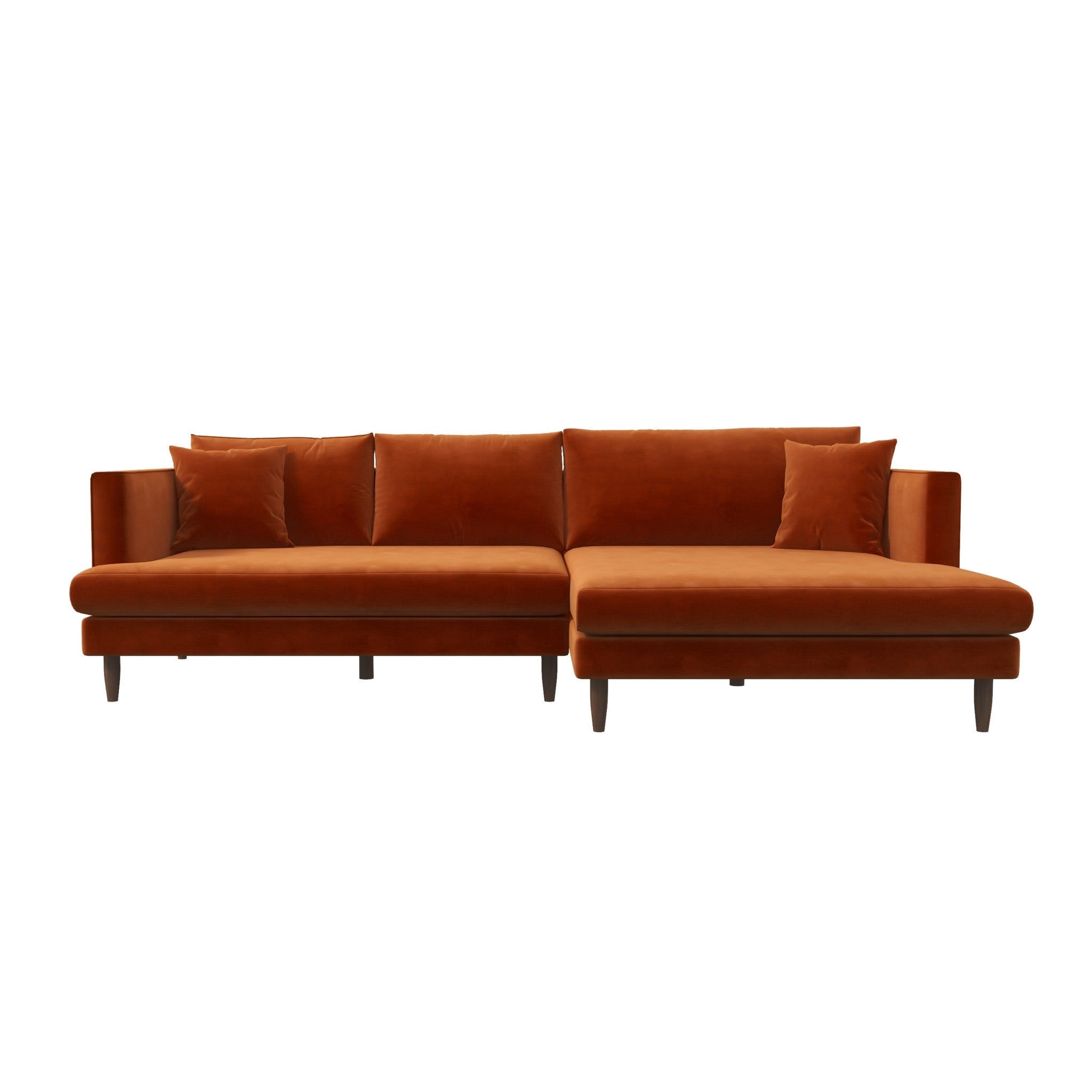 Burnt orange deals chaise sofa