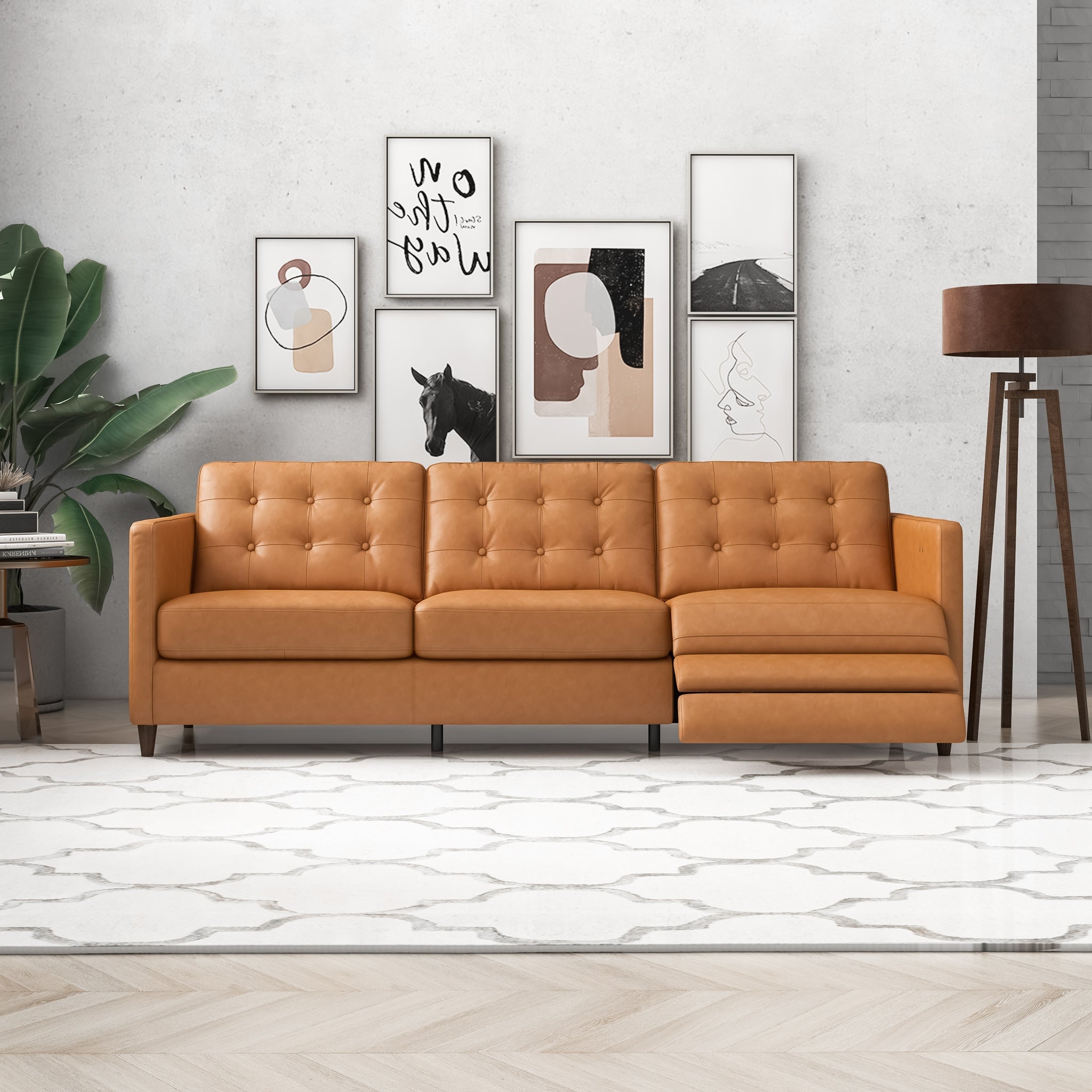 Mid century modern online reclining sectional