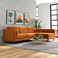 Olson Sectional Sofa (Burnt Orange) Right Chaise | MidinMod | Houston | Best Furniture stores in Houston