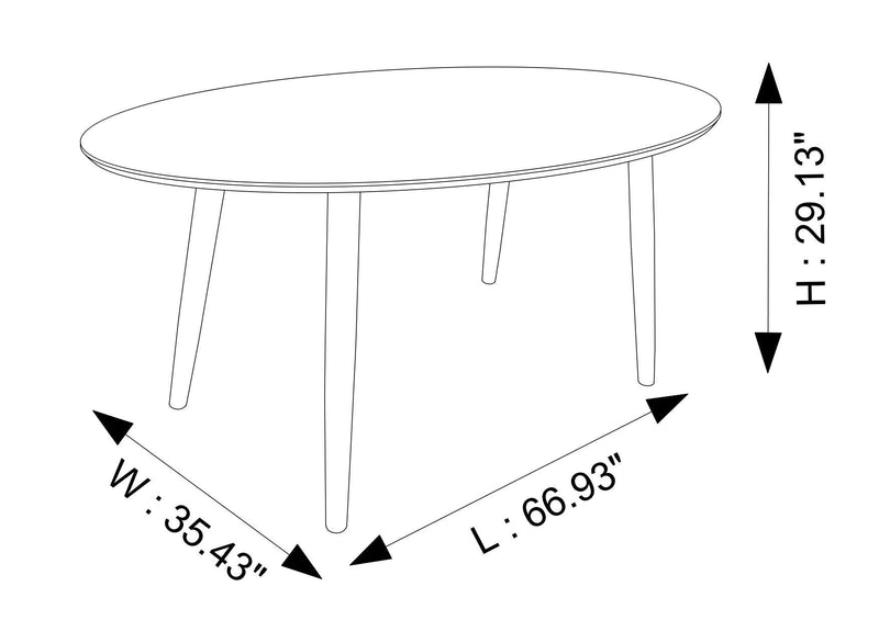 Rixos Oval Dining Table White Top | Mid in Mod | Houston TX | Best Furniture stores in Houston