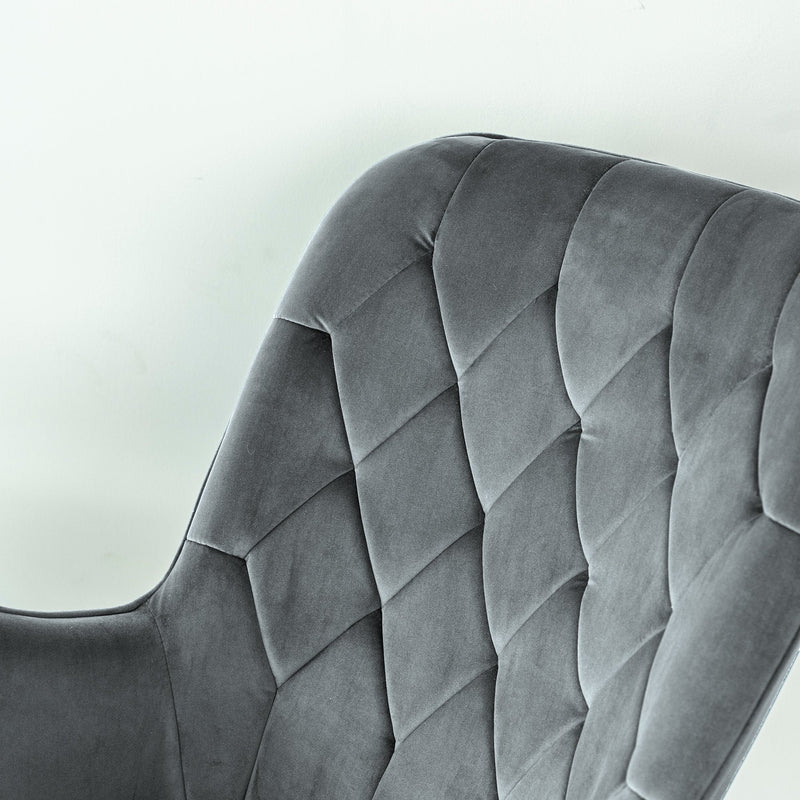 Sahara Gray Velvet Rocking Chair | MidinMod | Houston TX | Best Furniture stores in Houston
