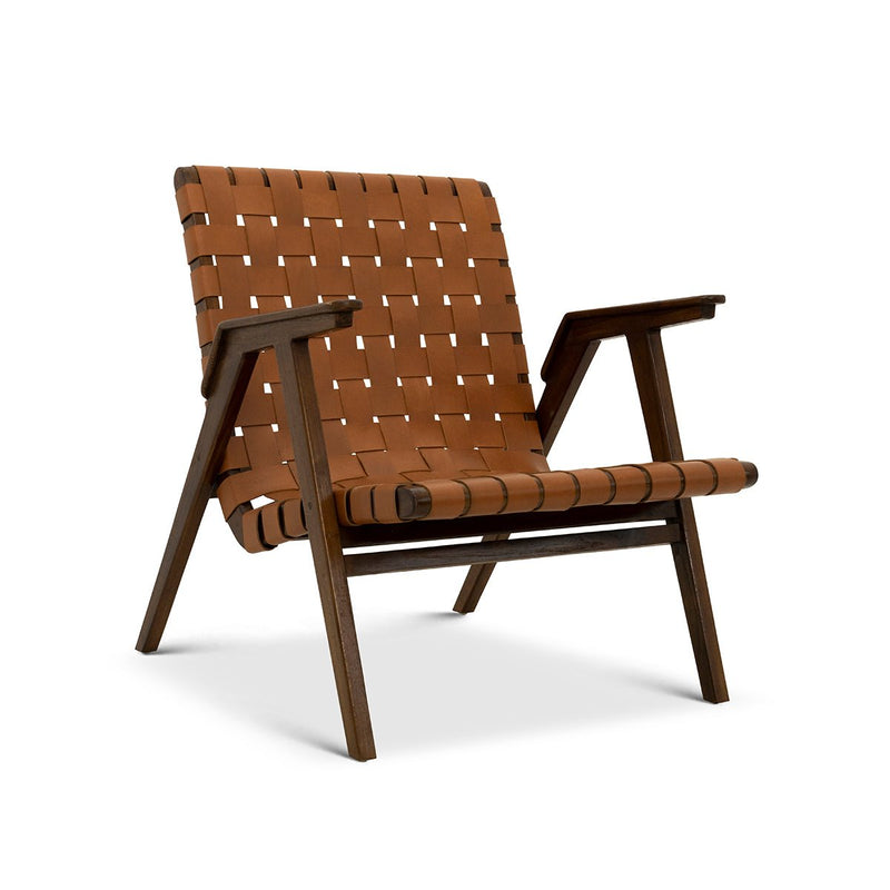 Dairi Genuine Leather Teak Lounge Chair | Mid in Mod | Houston TX | Best Furniture stores in Houston