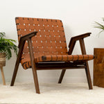 Dairi Genuine Leather Teak Lounge Chair | Mid in Mod | Houston TX | Best Furniture stores in Houston