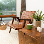 Dairi Genuine Leather Teak Lounge Chair | Mid in Mod | Houston TX | Best Furniture stores in Houston