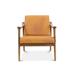 Mameda Solid Dark Tan Leather Lounge Chair  | MidinMod | Houston TX | Best Furniture stores in Houston