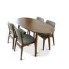 Rixos Walnut Oval Dining Set - 4 Abbot Dining Chairs | MidinMod | TX | Best Furniture stores in Houston