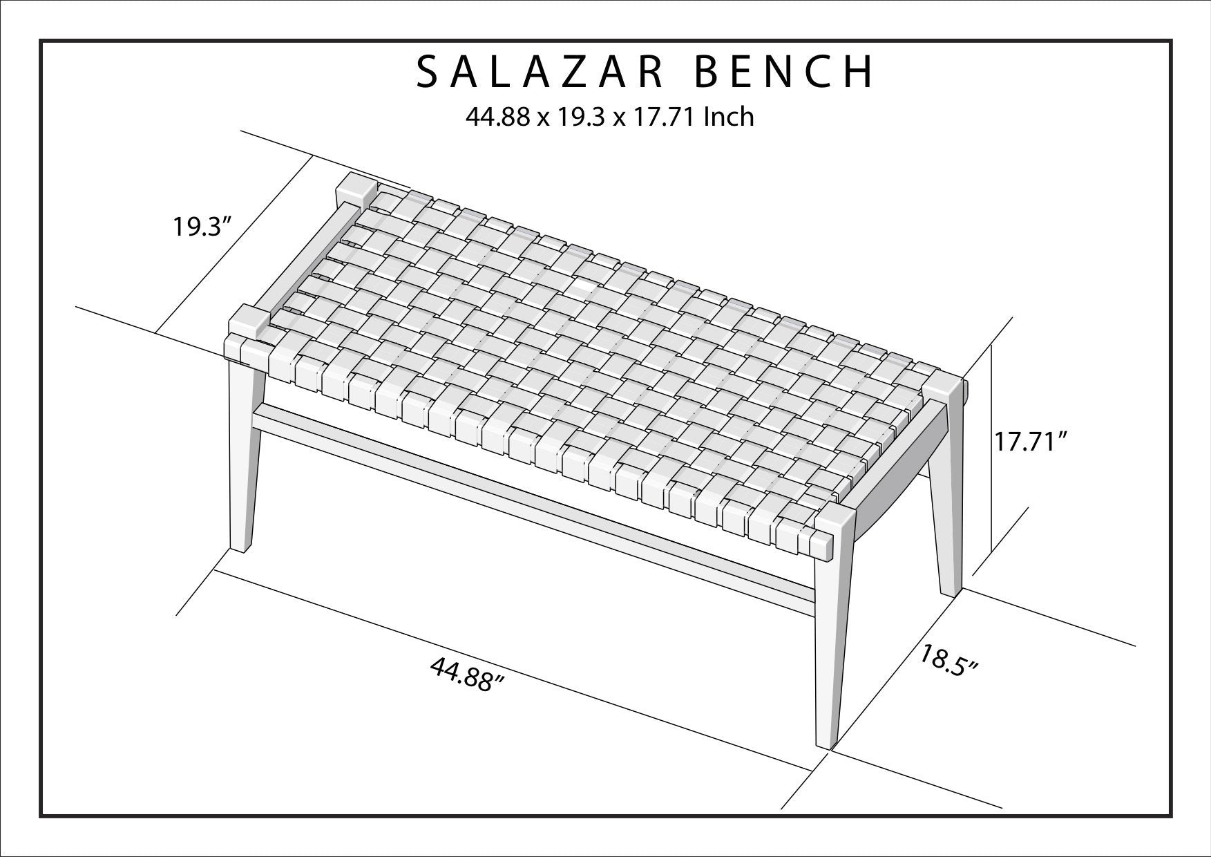 Salazar Tan Leather Bench - MidinMod