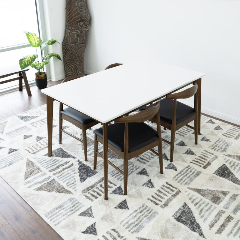 Selena White Dining Set - 4 Winston Black Leather Chairs | MidinMod | TX | Best Furniture stores in Houston