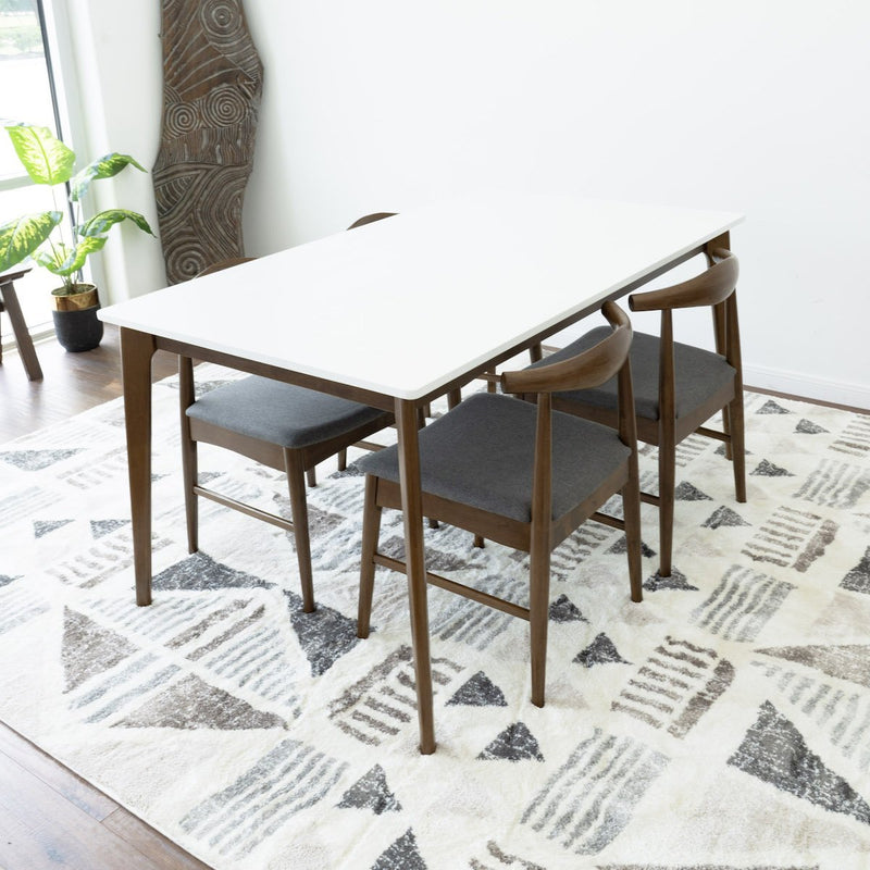 Selena  White Top Dining set - 4 Winston Grey Chairs | MidinMod | TX | Best Furniture stores in Houston